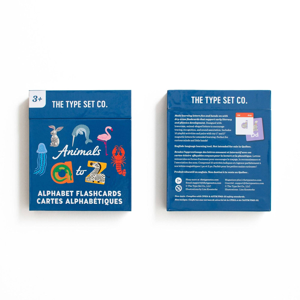 Animals A to Z Alphabet Flashcards