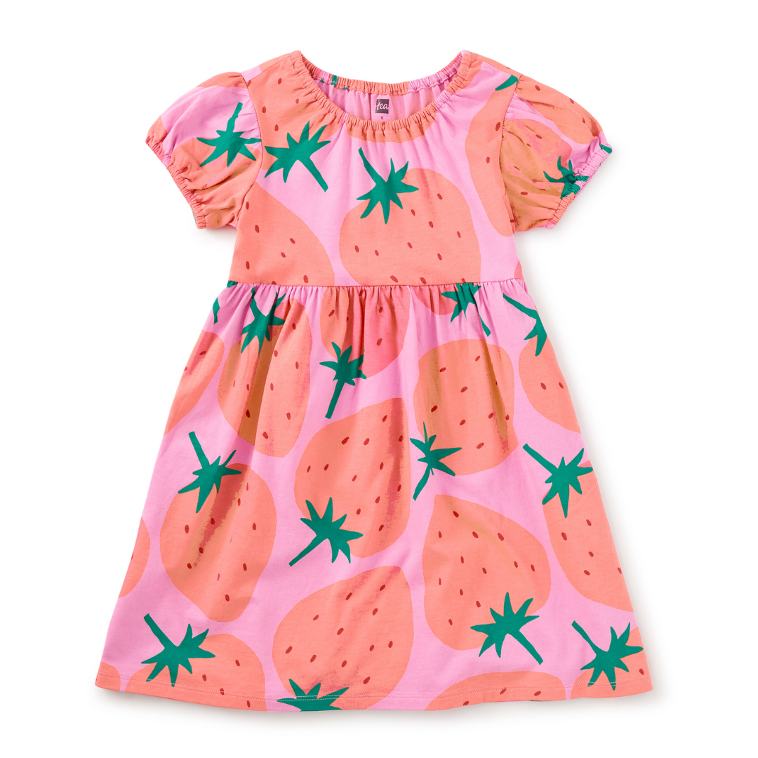 Fresas Favoritas Puff Sleeve Empire Dress