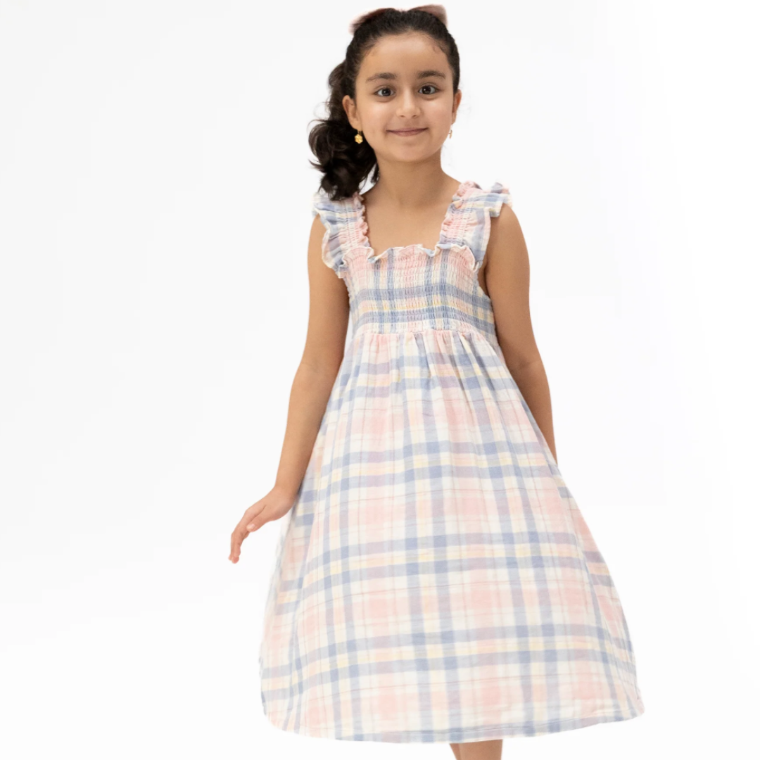 Dusty Plaid Sundress & Bloomer
