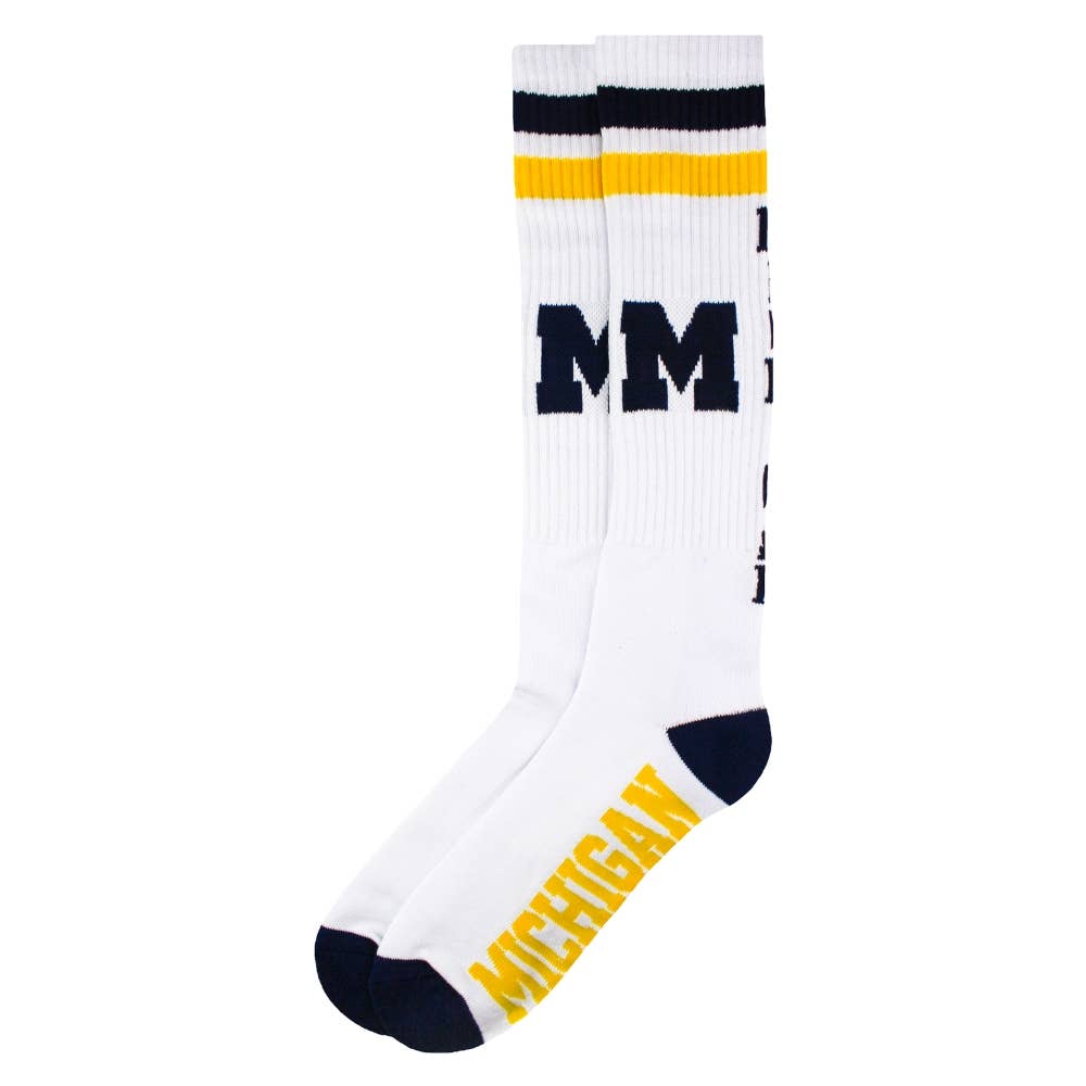 Michigan Wolverines White Tube Socks