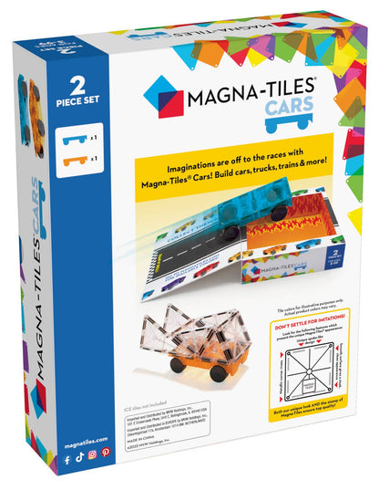 Magna-Tiles Cars 2-Piece Expansion Set: Blue & Orange