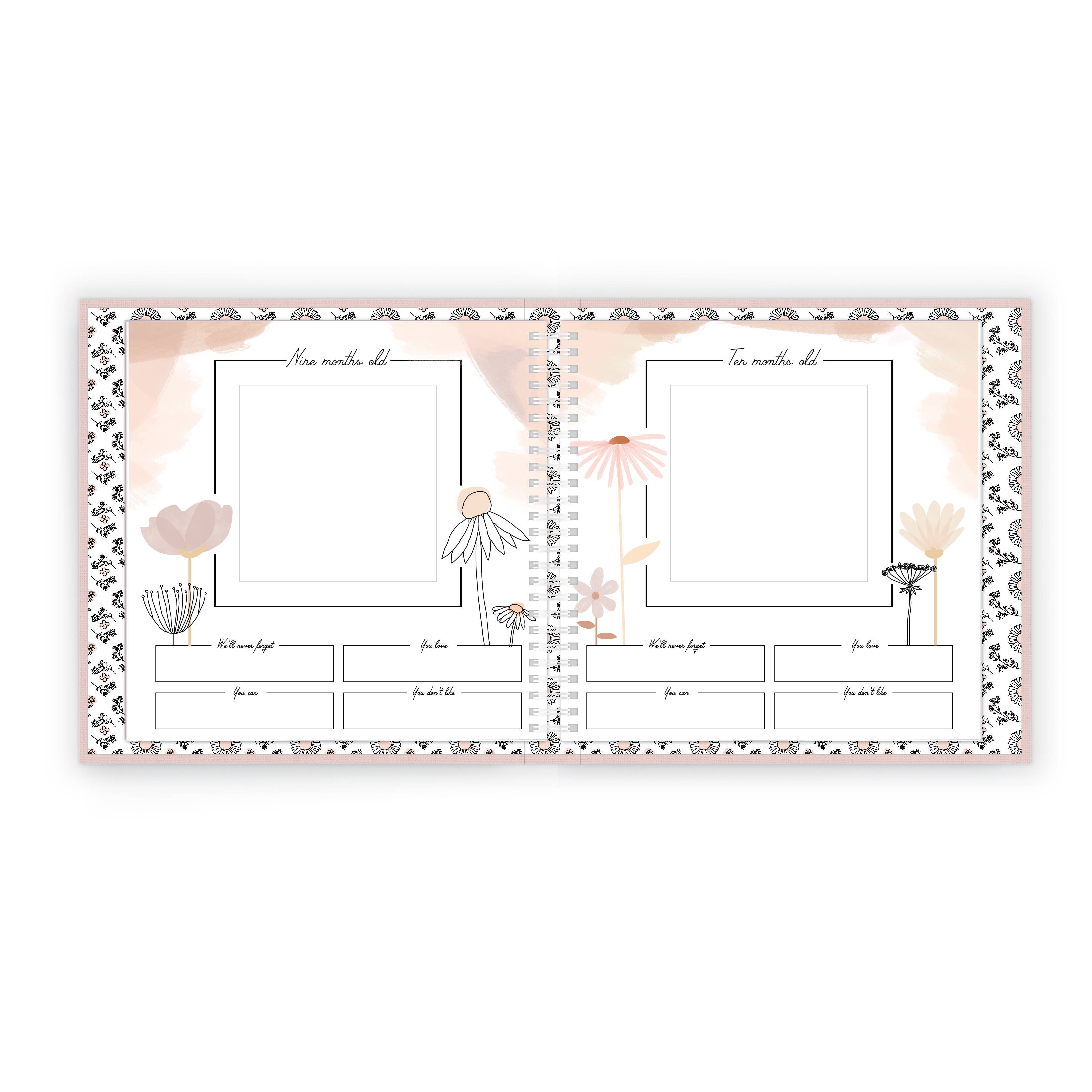 Baby Memory Book - Wildflower Meadow First Year Keepsake | Lucy Darling