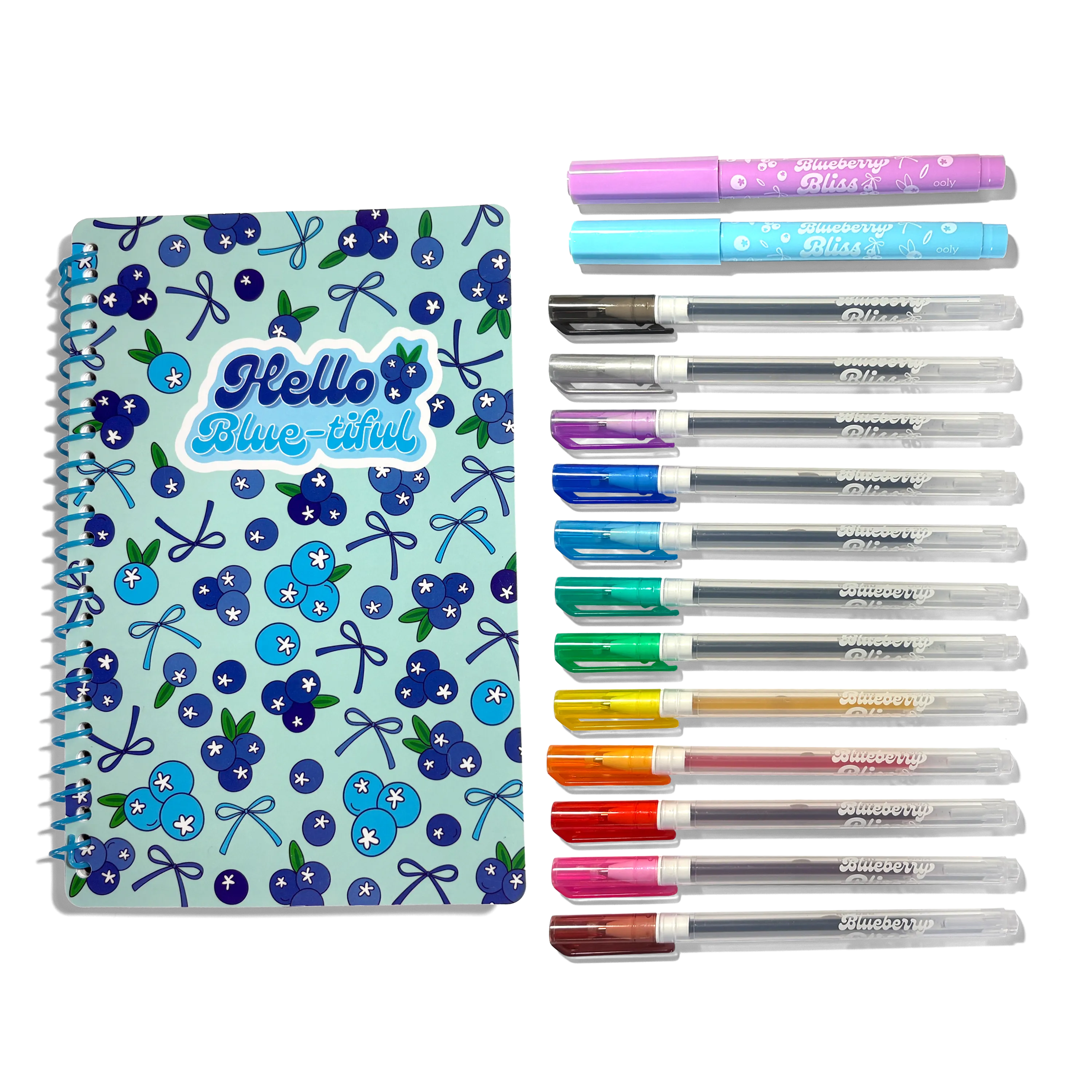 Scented Gel Pens & Notebook Set - Blueberry Bliss Writing Kit | OOLY