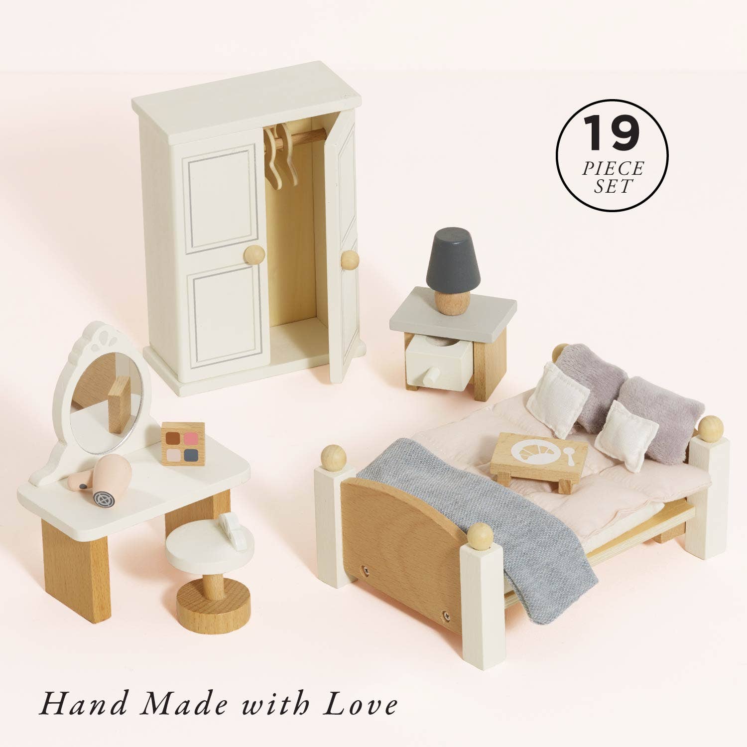 Wooden Dolls House Bedroom