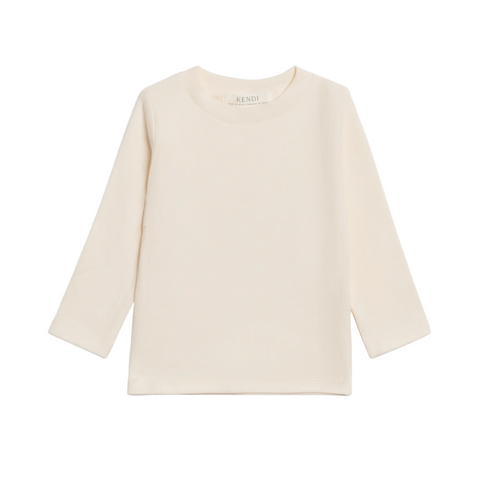 Rory Ivory Ribbed Long Sleeve Top