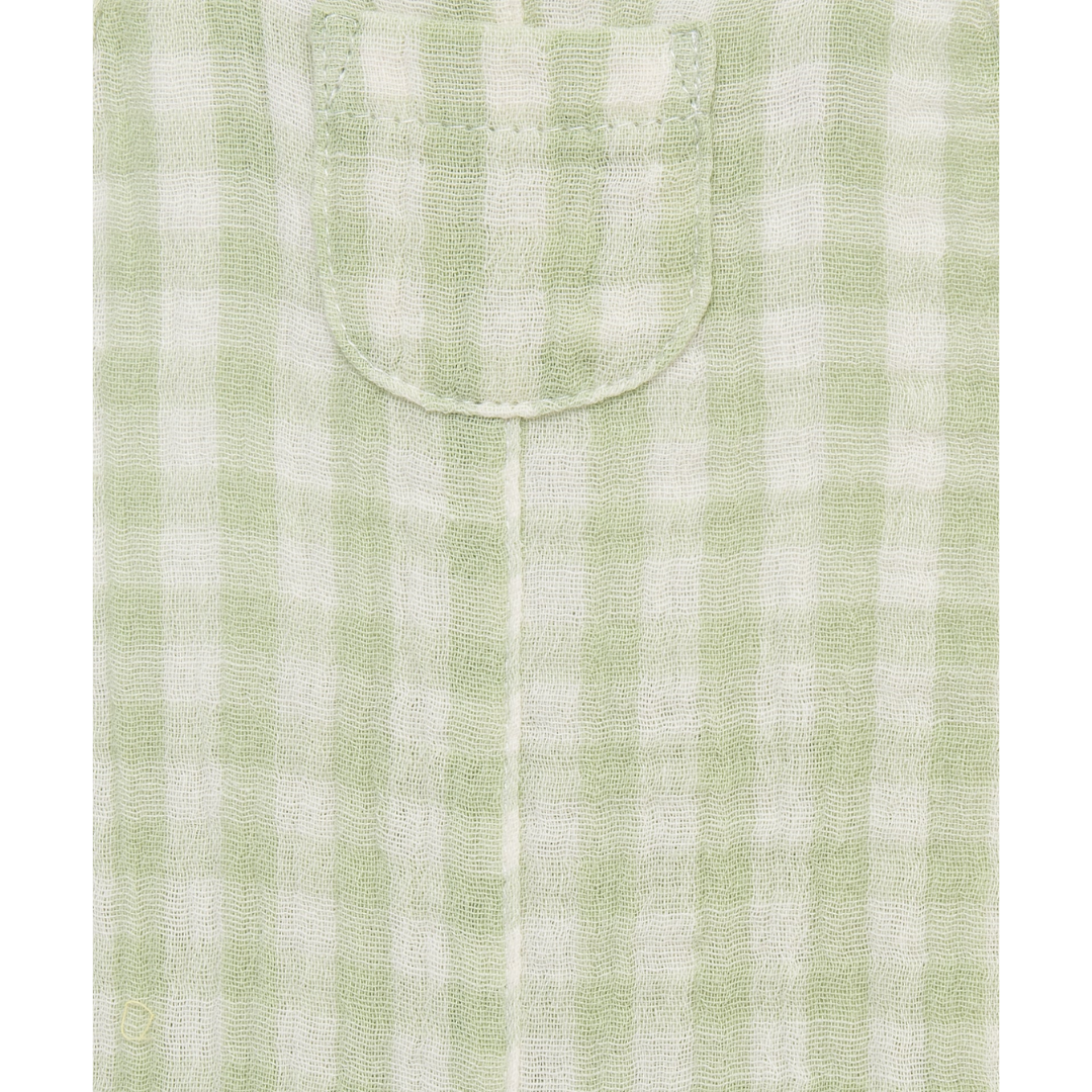 Green Check Gauze Shortall Set