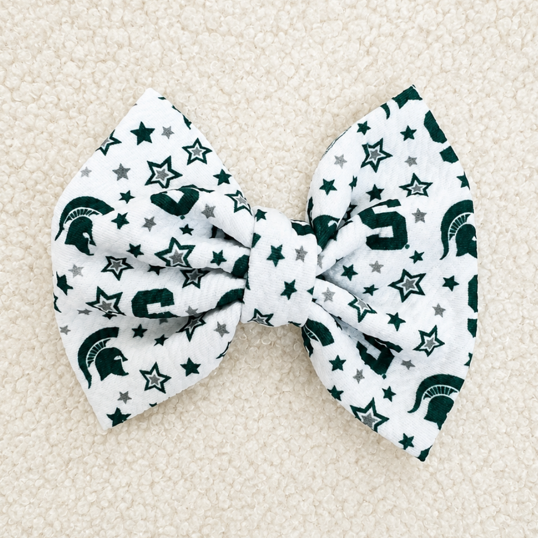 Michigan State Medium Star Print Bow