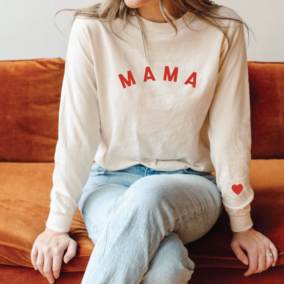 Mama Long-Sleeved Tee in Natural