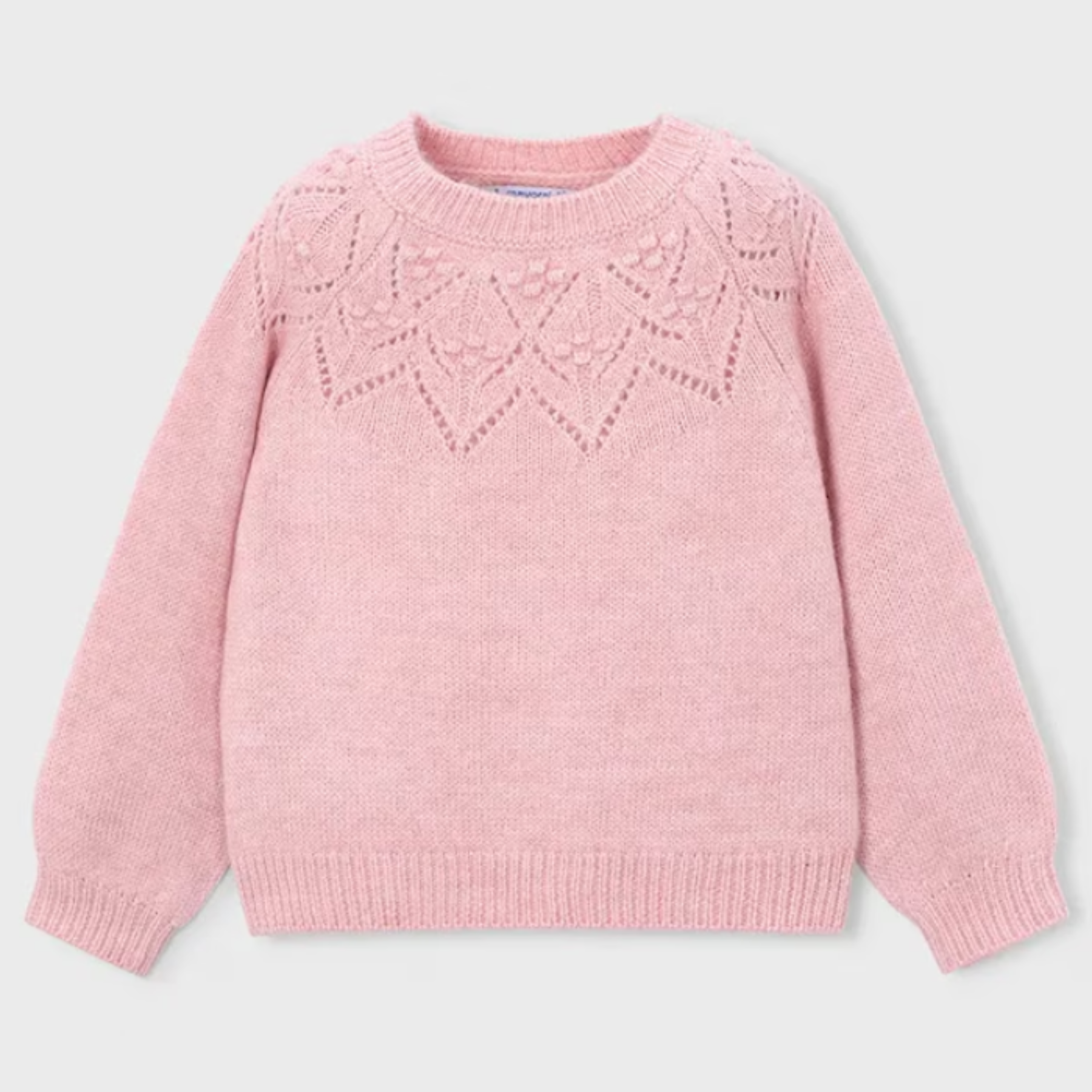 Pastel Pink Open Knit Sweater