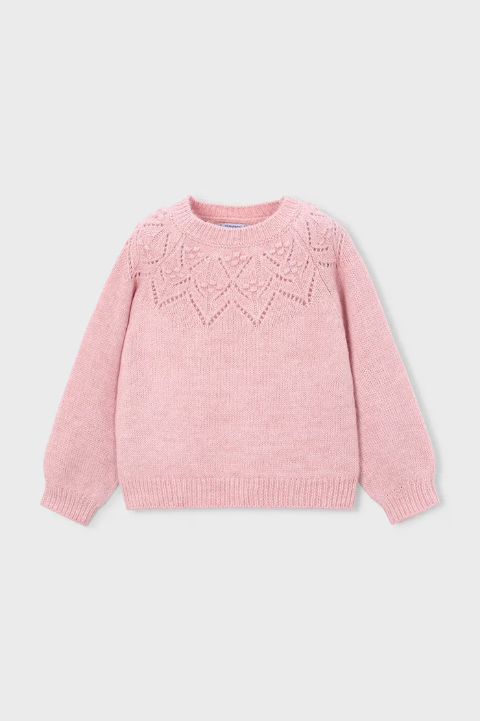 Pastel Pink Open Knit Sweater