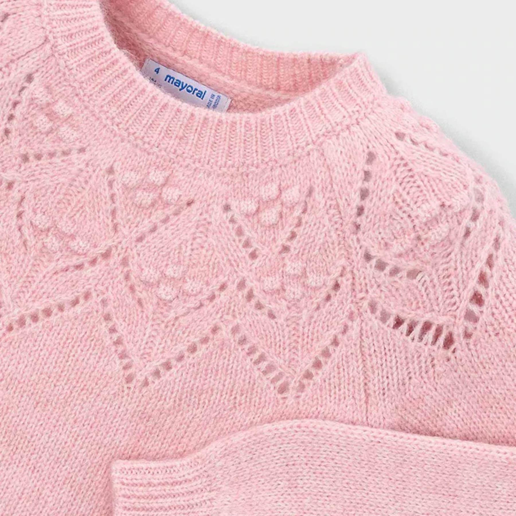 Pastel Pink Open Knit Sweater