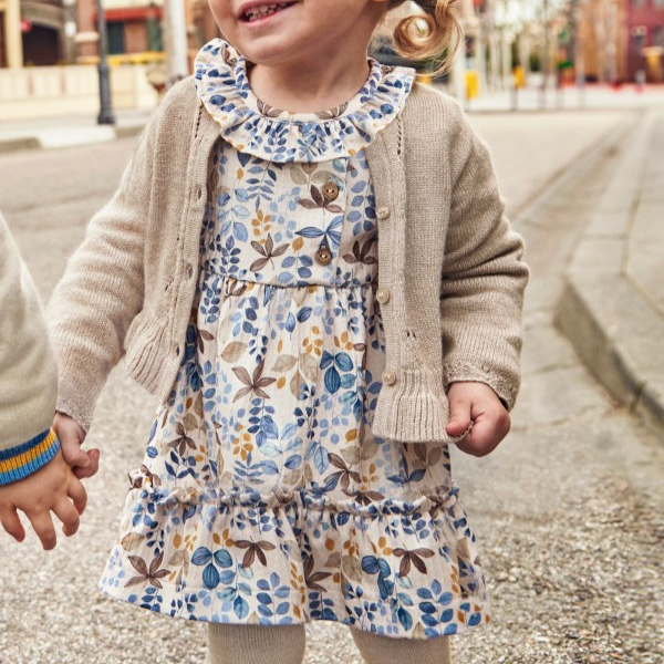 Autumn Blue Printed Dress