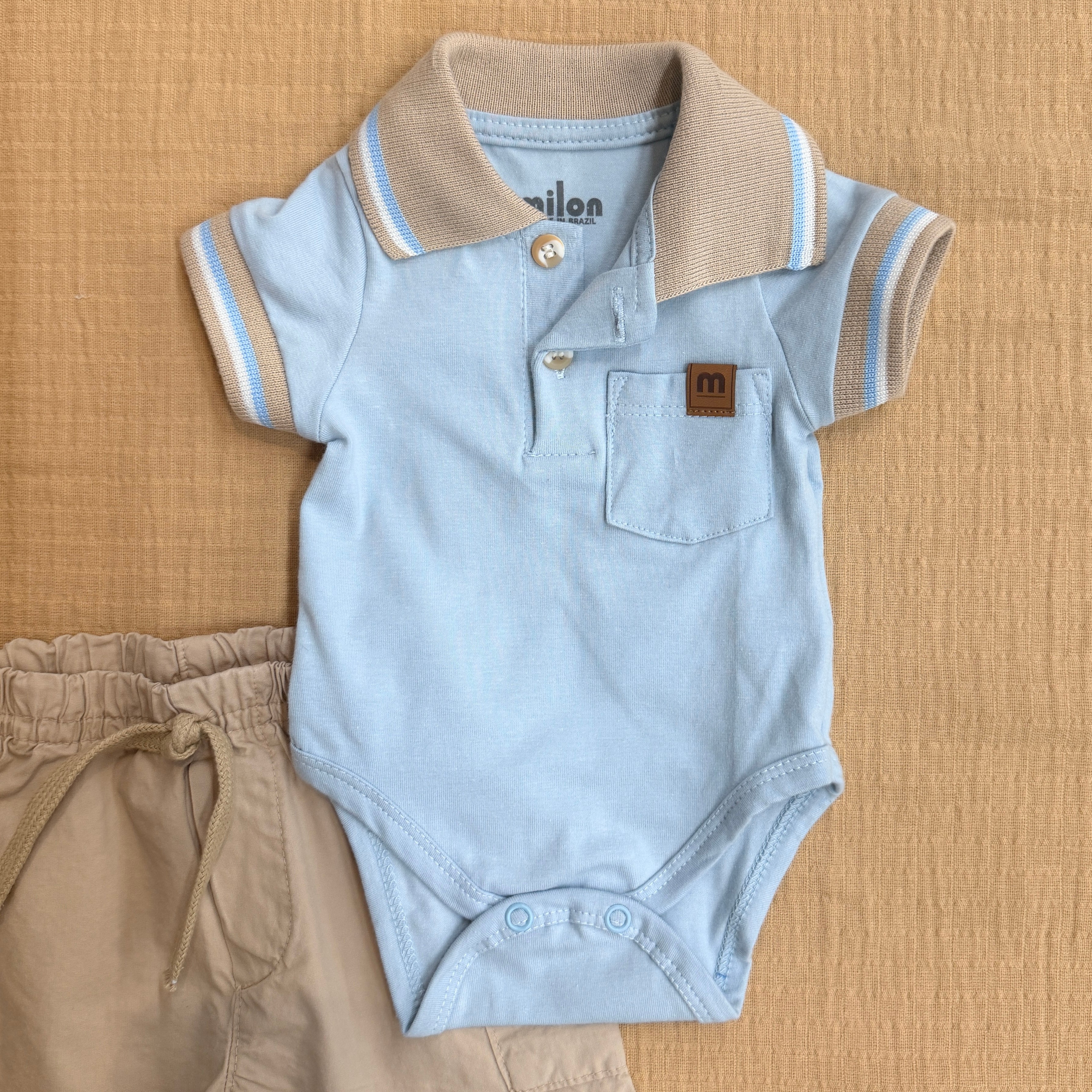 Ice Blue Polo Onesie