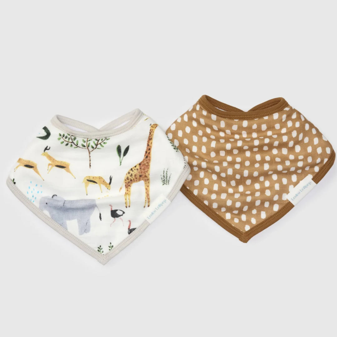 Safari Jungle Muslin Bandana Bib Set