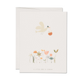 Birdie in Basket baby greeting card