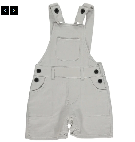 Grey Woven Bowline Short Overalls