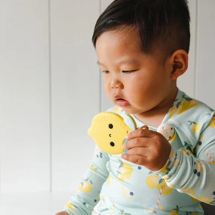Lemon Pacifier Clip Teether Set