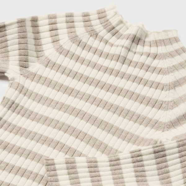 Bark Stripe Mock Neck Top