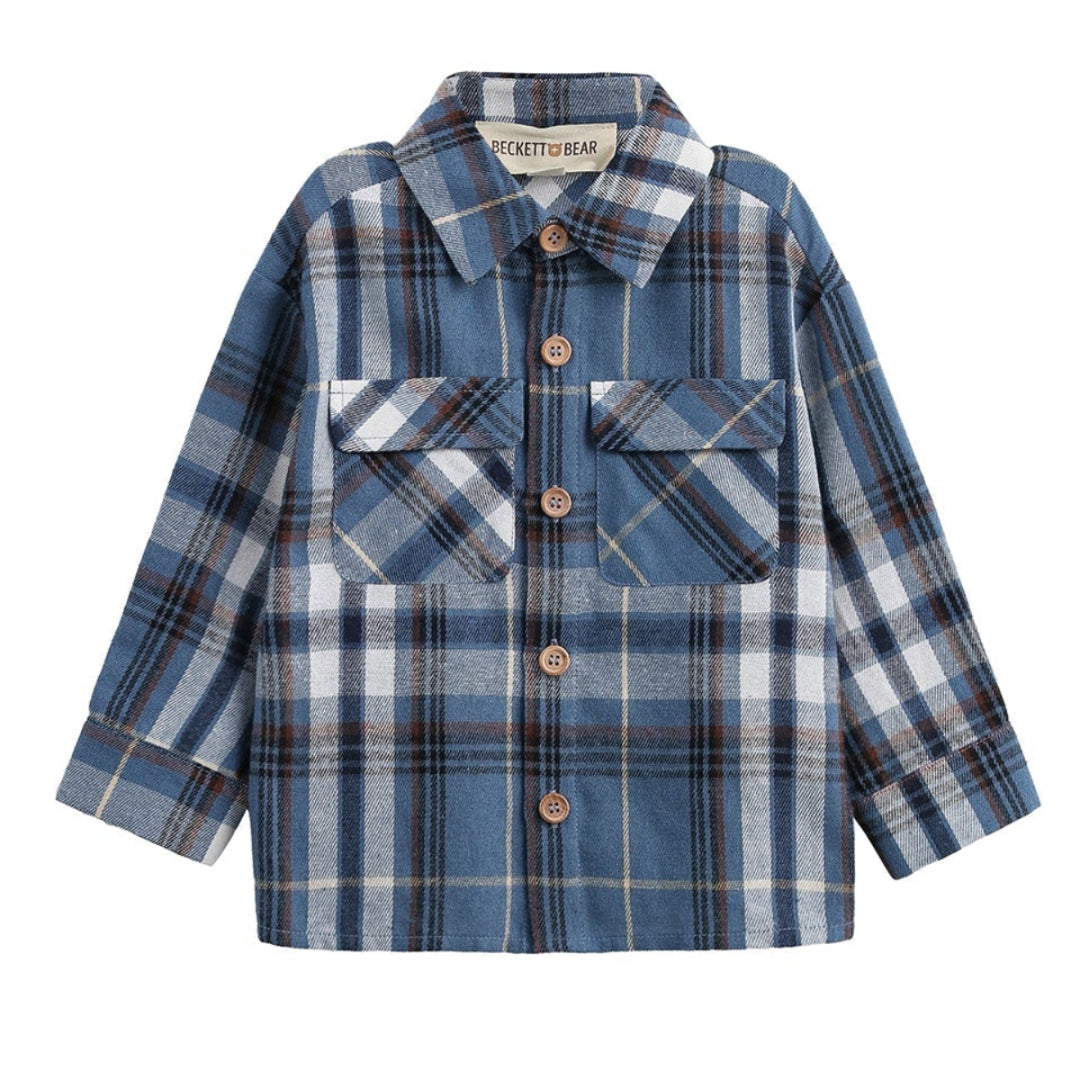 Nicholas Long Sleeve Plaid Chest Pocket Button Front Shirt