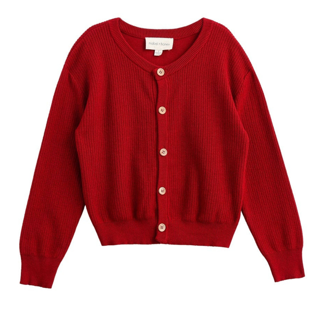 Winterberry Ribbed Long Sleeve Button Front Cardigan Sweater