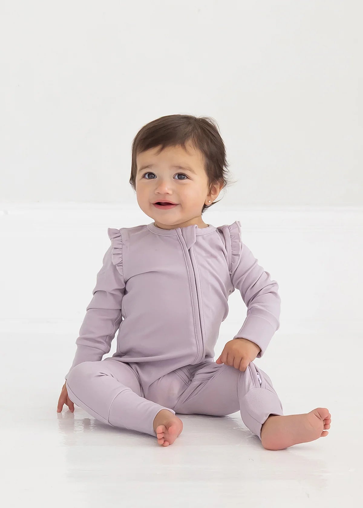 Soft Meadow Long Sleeve Solid Convertible Romper