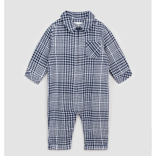 Steel Blue Plaid Flannel Coverall