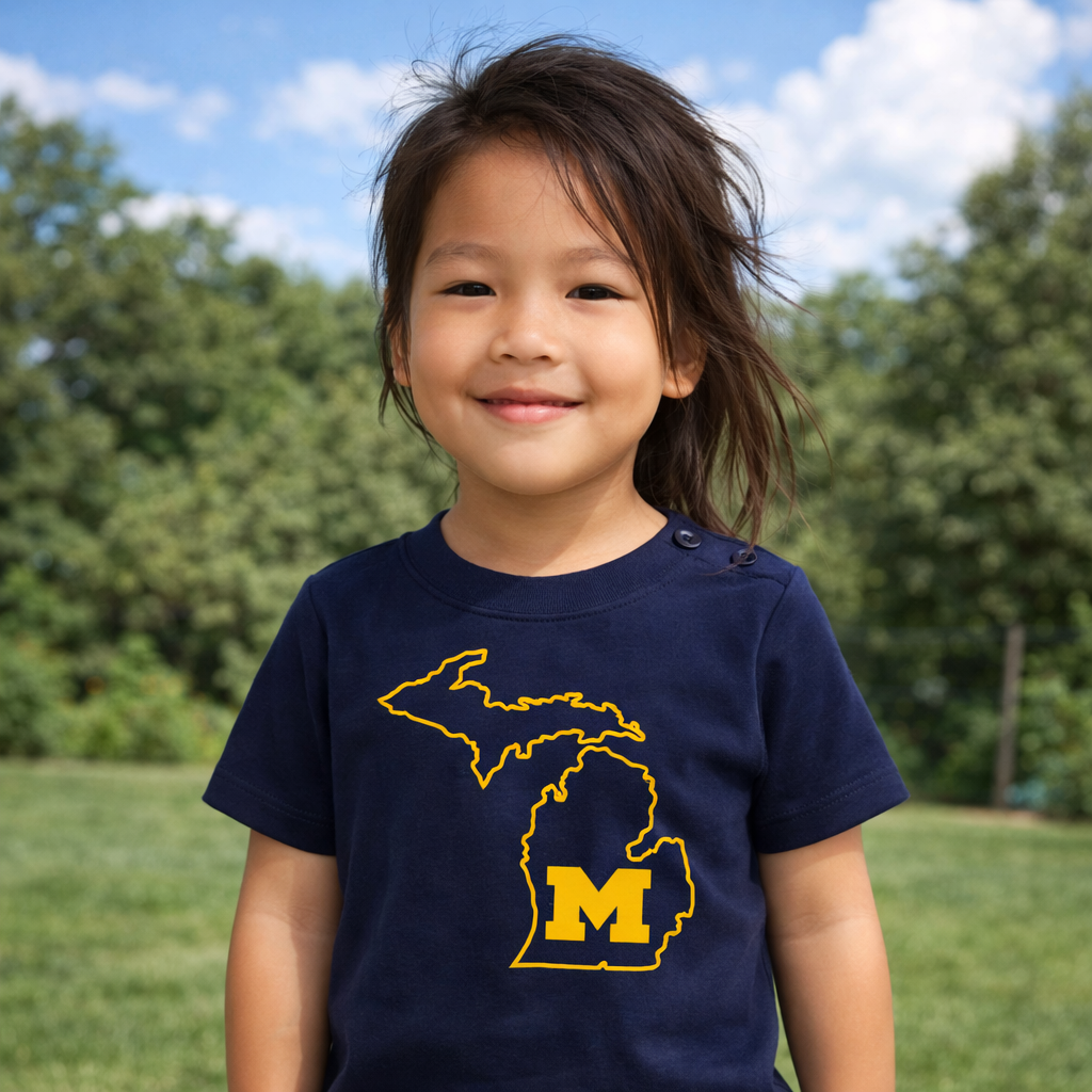 Outline State Michigan Short Sleeve Tee