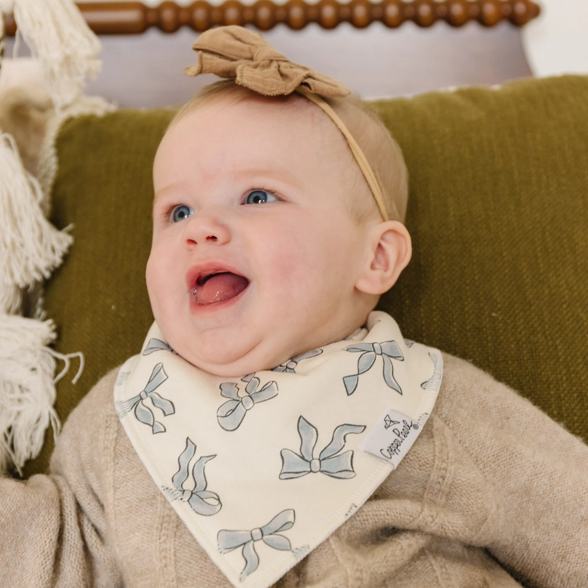 Gemma in Tan Bandana Bib Set 4-pack