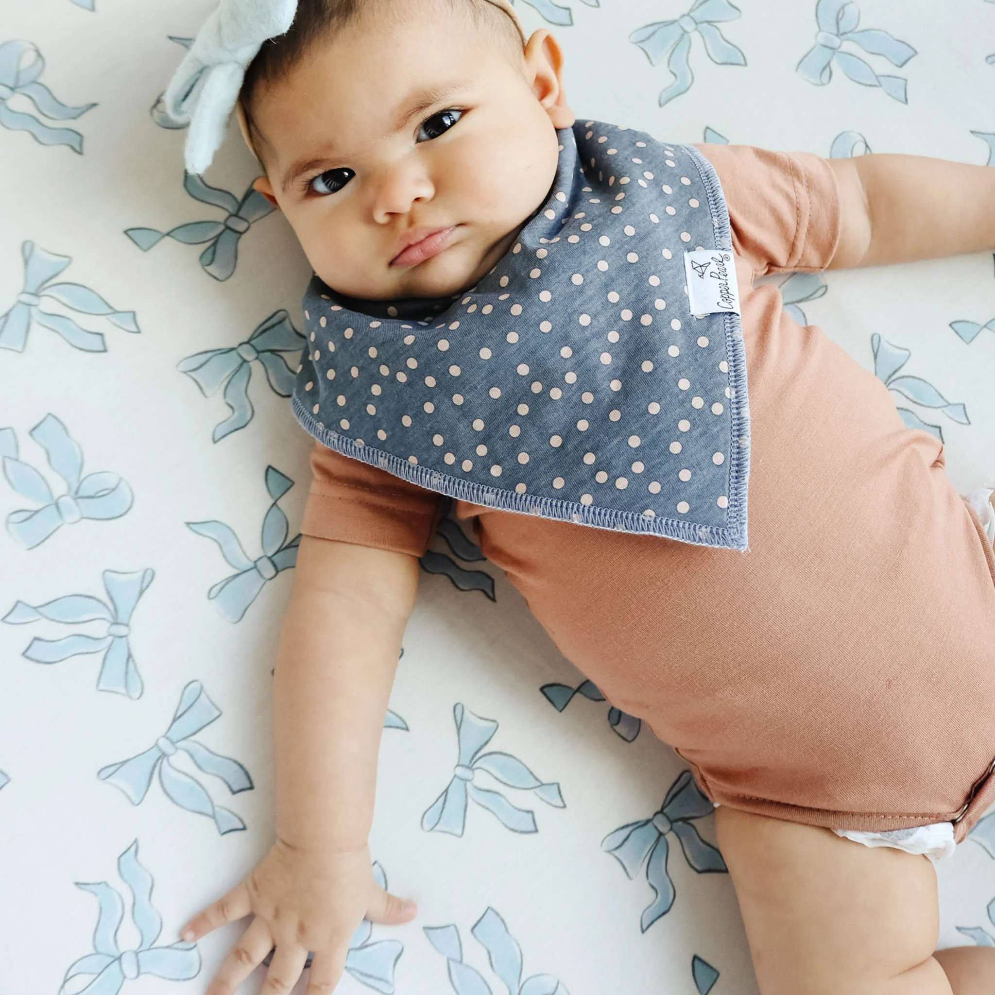 Gemma in Tan Bandana Bib Set 4-pack