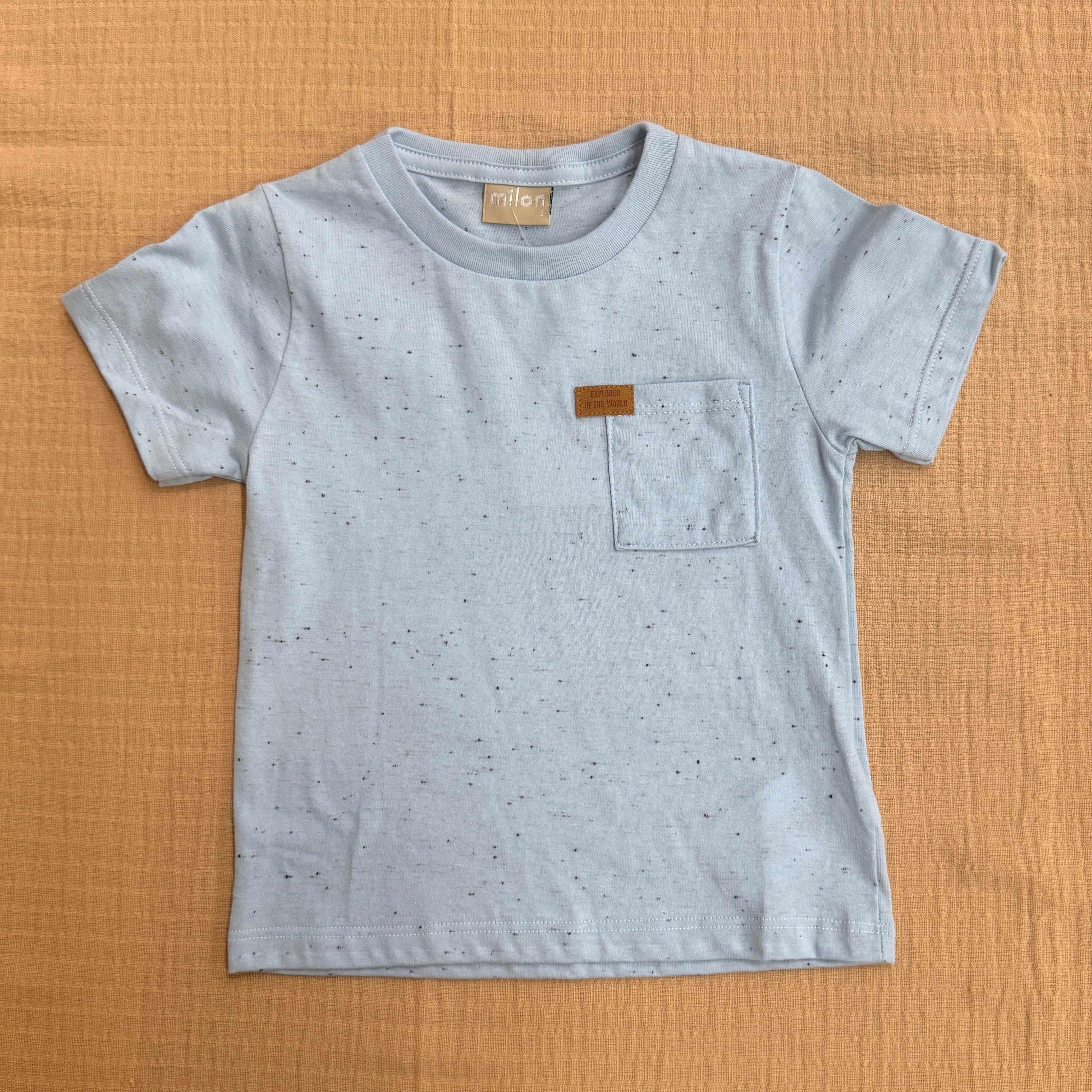 Ice Blue Speckled Pocket T-Shirt