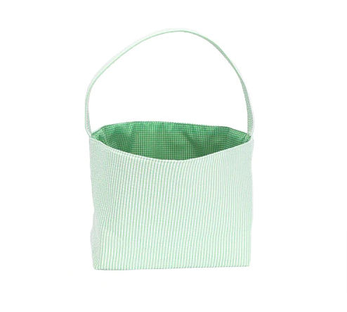 Green Seersucker Easter Basket
