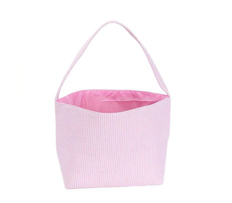 Pink Seersucker Easter Basket