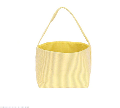 Yellow Seersucker Easter Basket