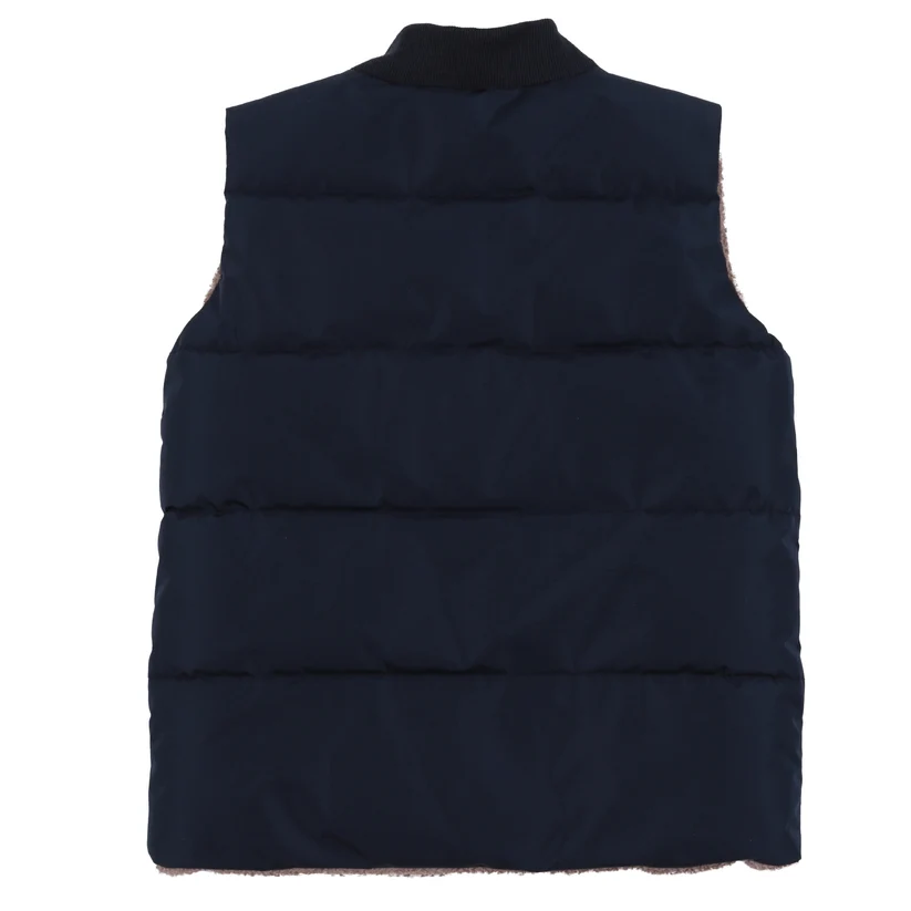 Navy Blue Reversible Sleeveless Quilted Jacket