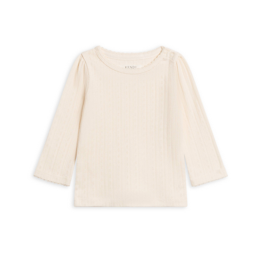 Kate Brushed Back Pointelle Long Sleeve Top
