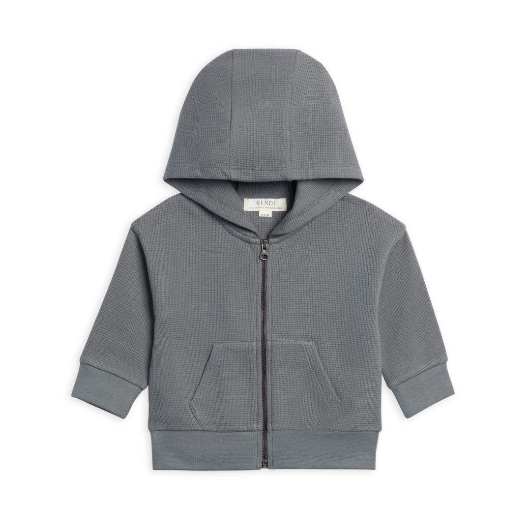 Agave Meyer Waffle Knit Zipper Hoodie