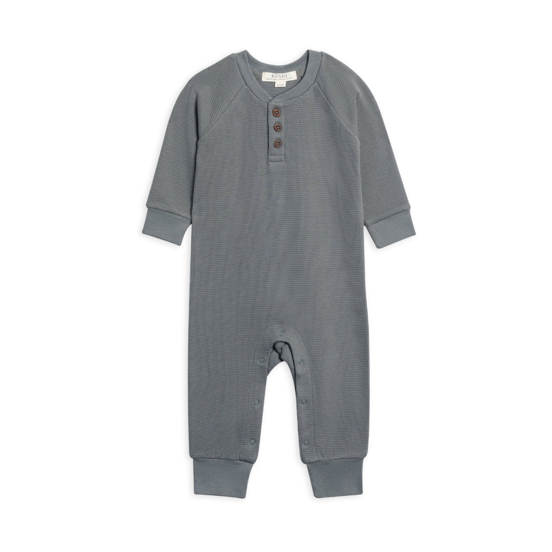 Crosby Waffle Knit Henley Romper