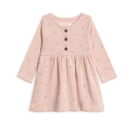 Bryn Brushed Back Pointelle Henley Dress