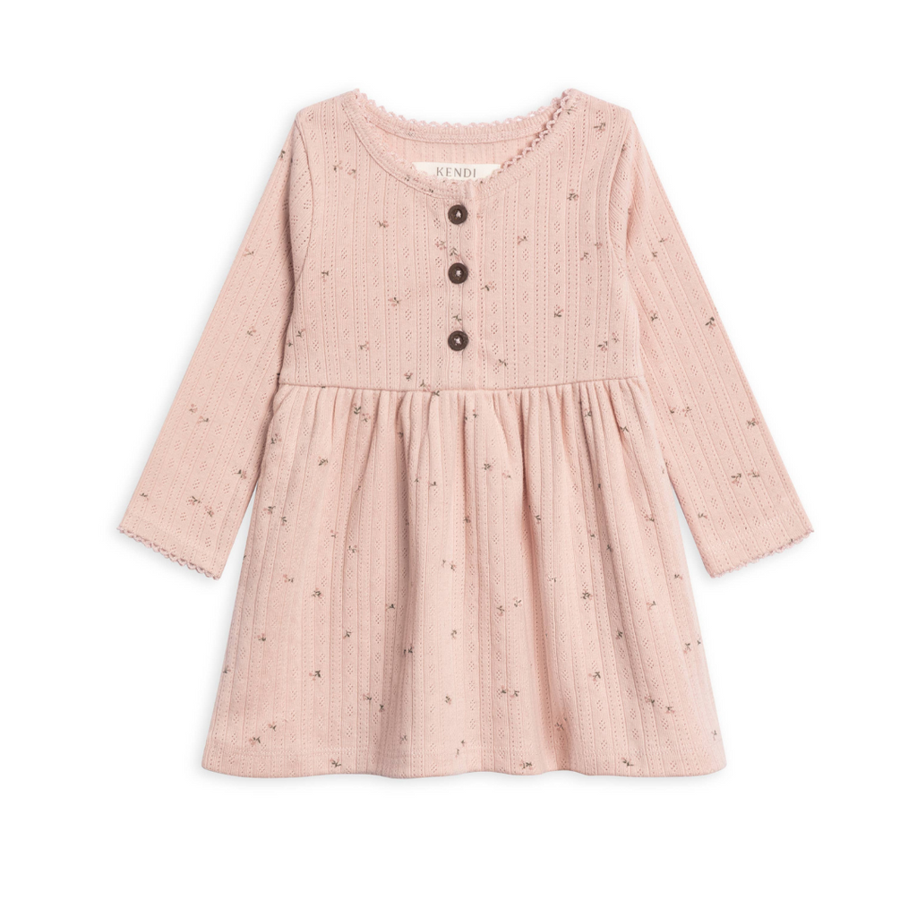 Bryn Brushed Back Pointelle Henley Dress