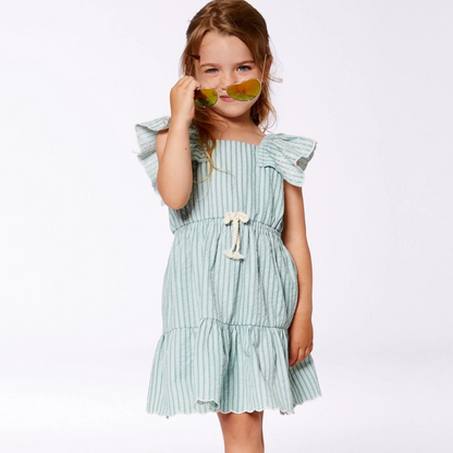 Pastel Turquoise Chambray Dress