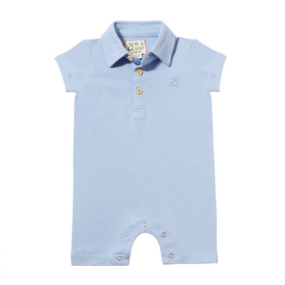 Blue Pique Drift Polo Romper