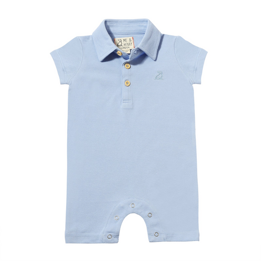 Blue Pique Drift Polo Romper