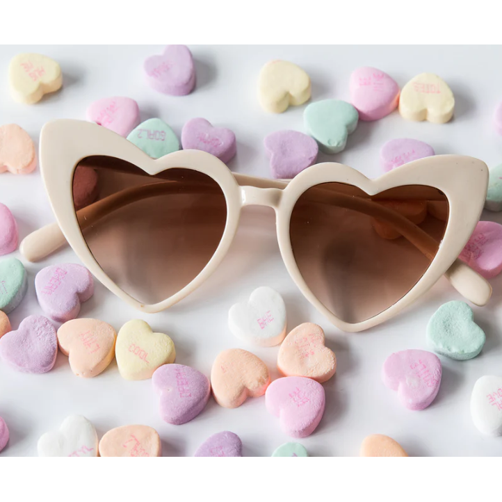 Cream Heart Sunglasses