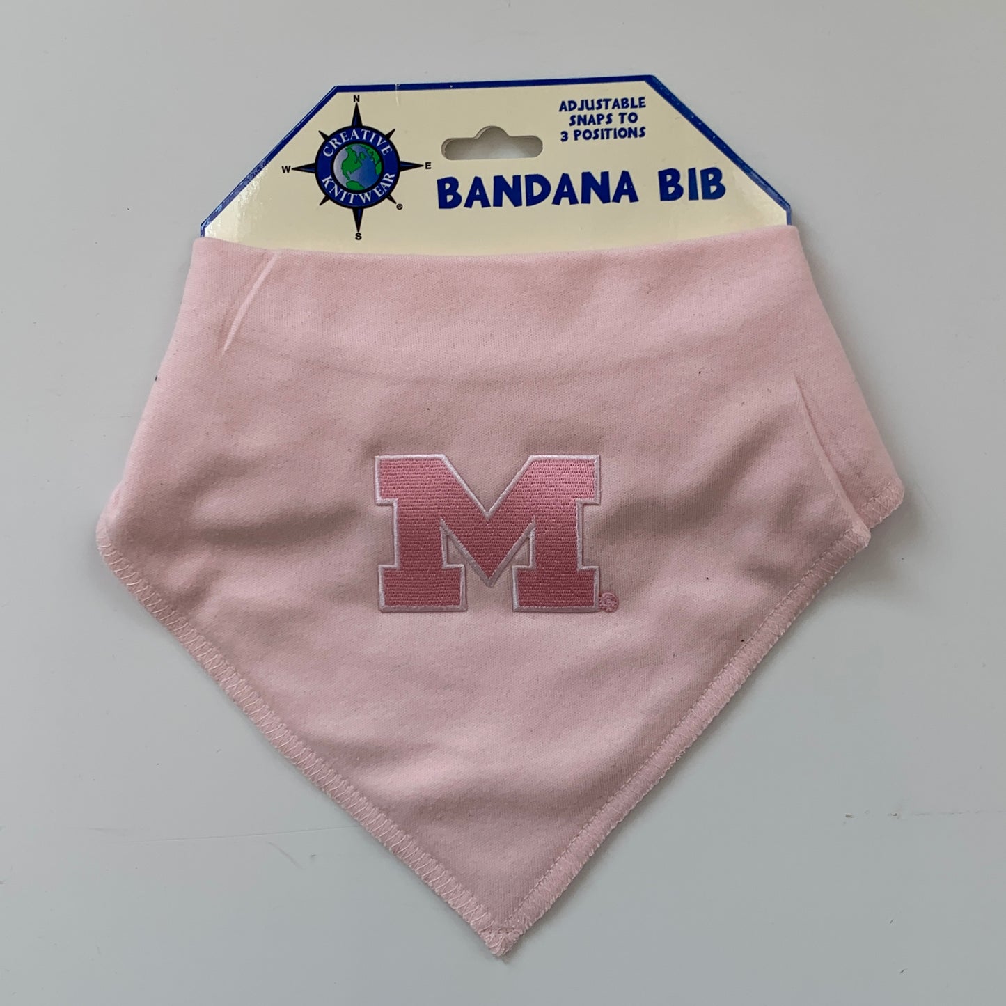 Pink Solid Michigan Bandana Bib