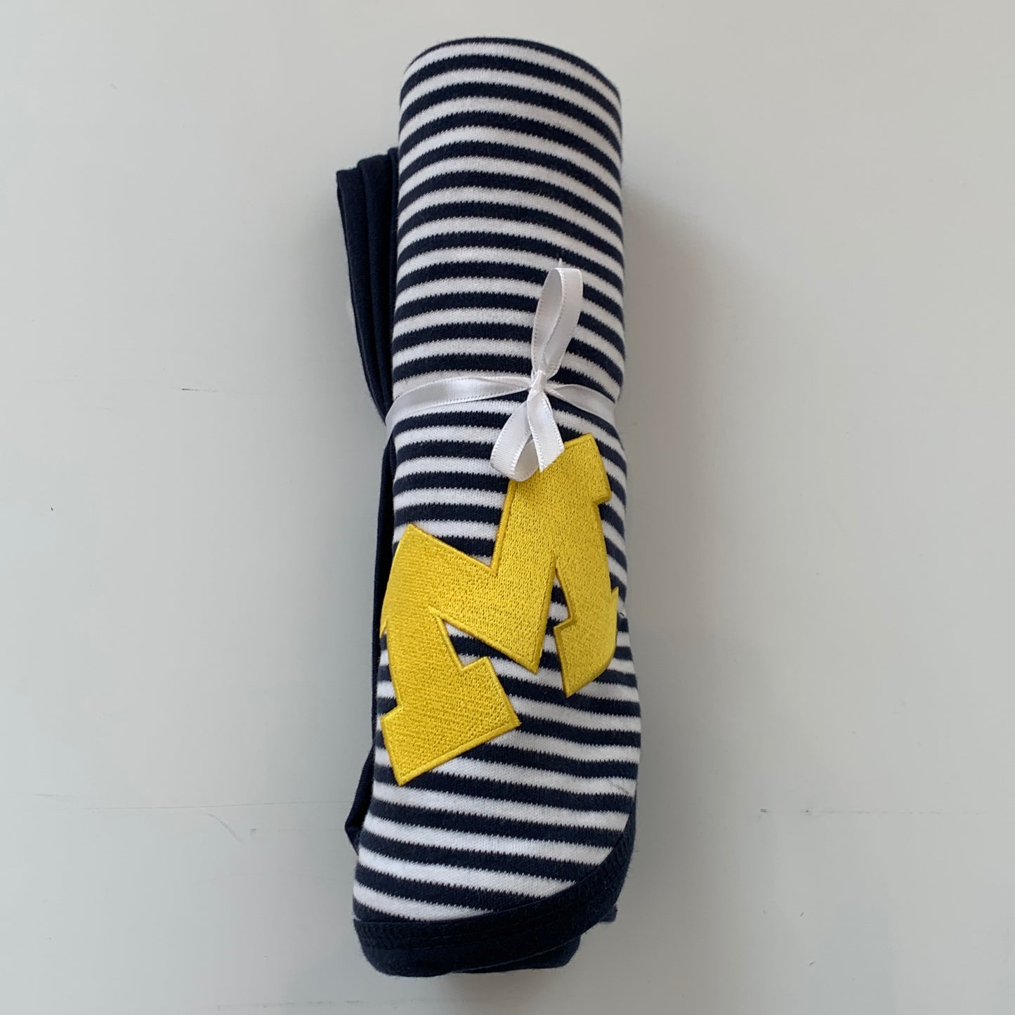 Navy & White Striped Michigan Blanket