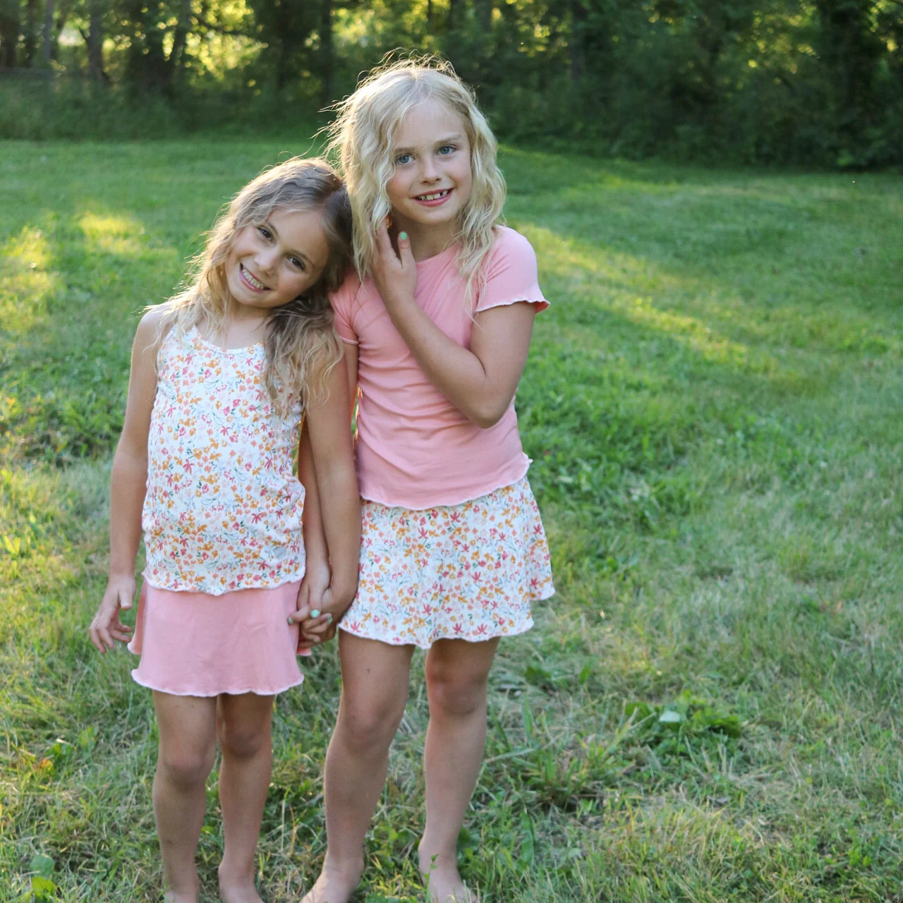 Peach Short Sleeve Lettuce Top