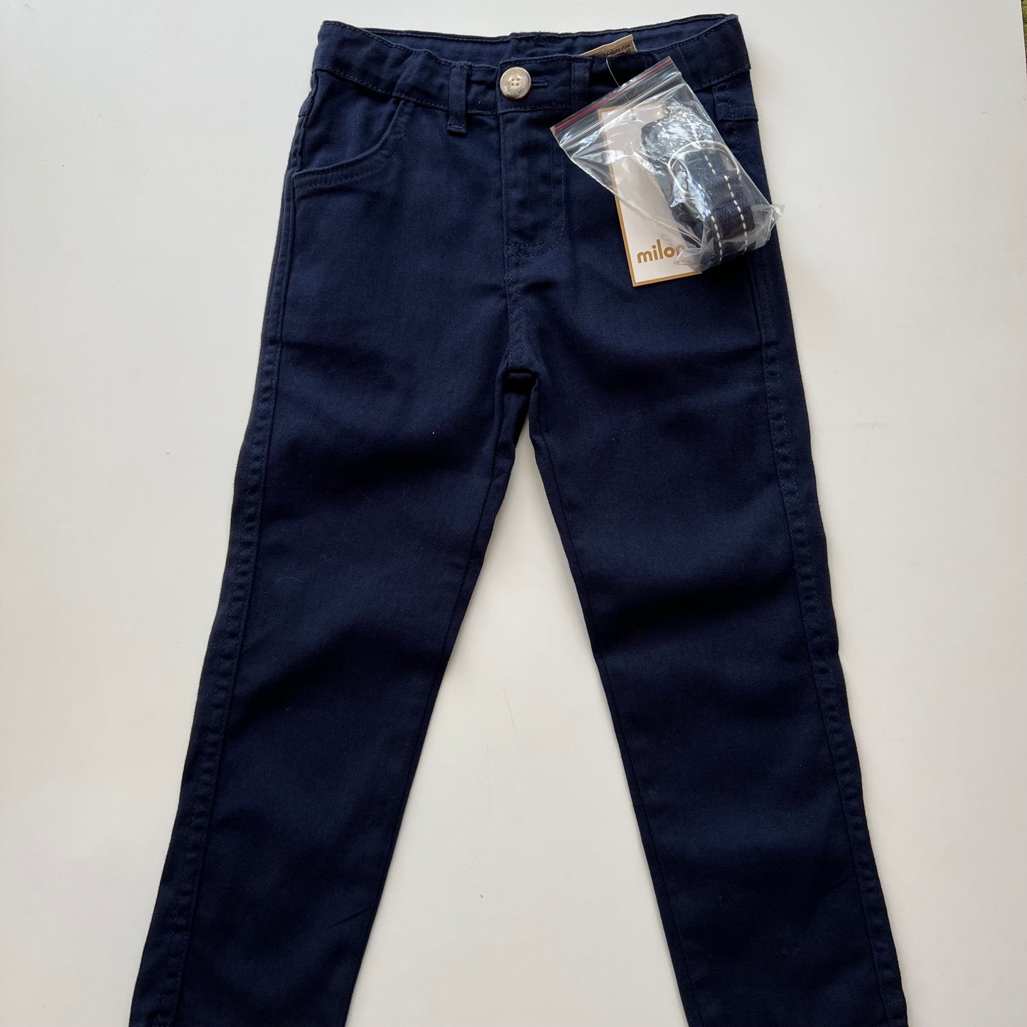 Navy Pants with Belt