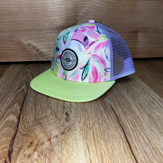 Lilac Lime Floral Trucker Hat