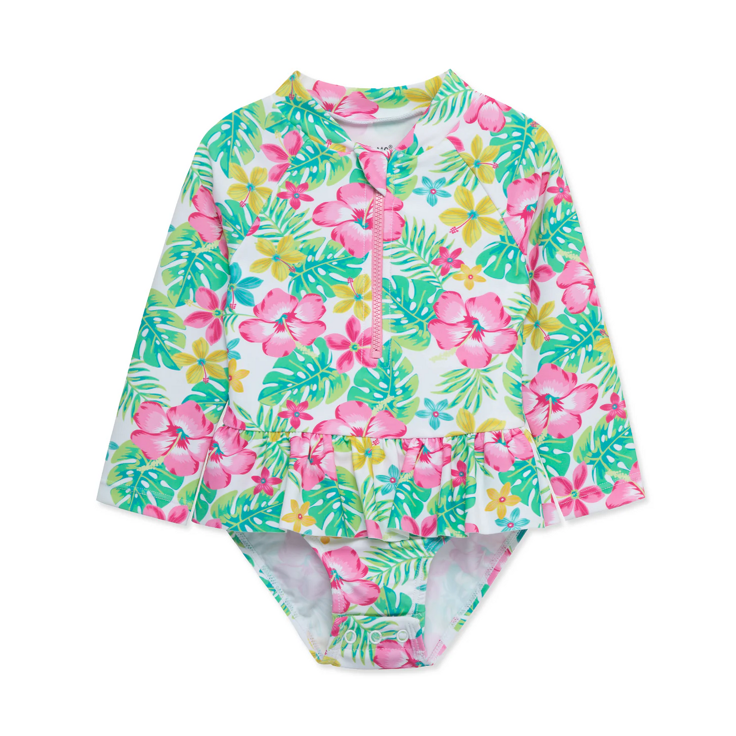 Tropical One Piece Rash Guard Swim Suit