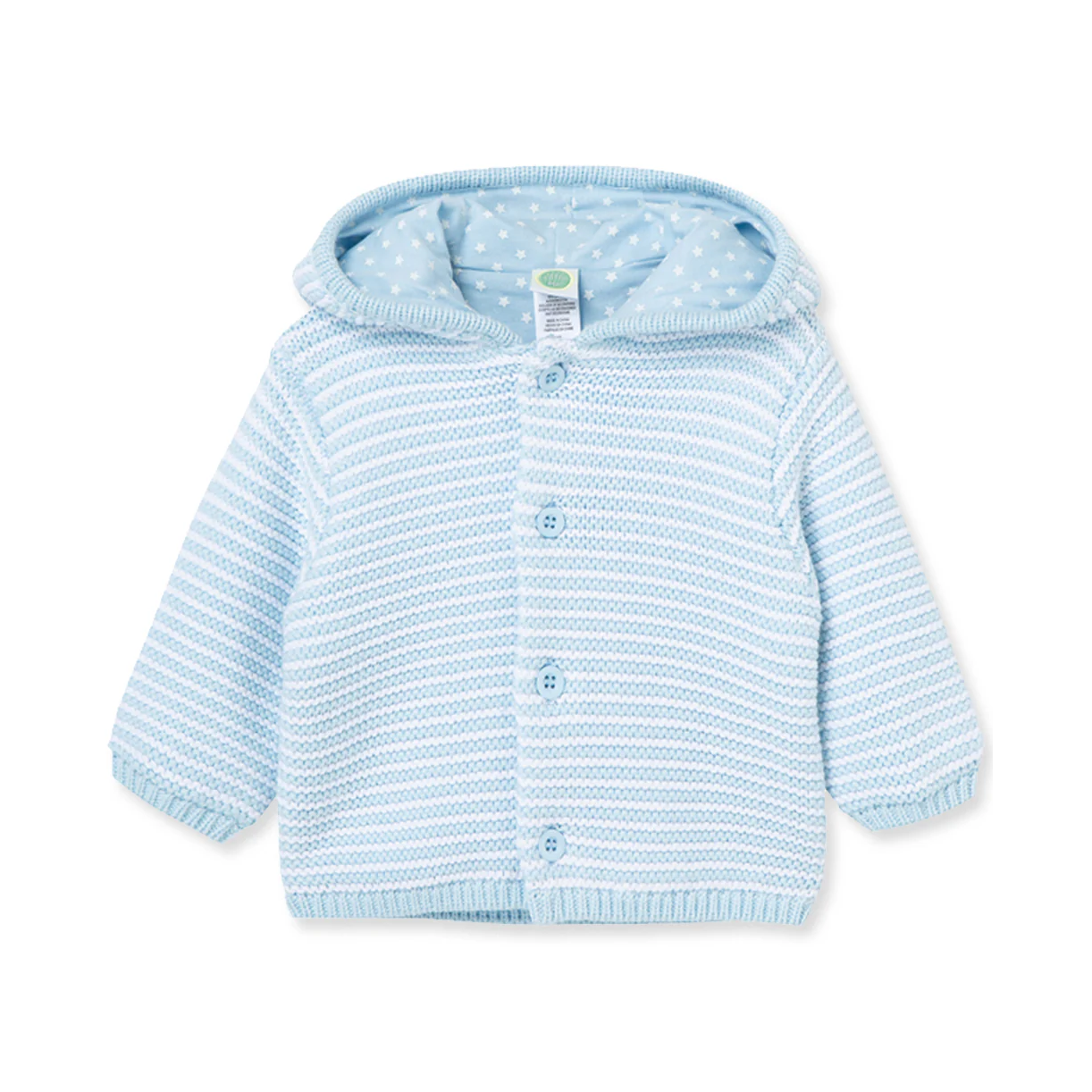 Little Me Blue Knit Button Up Cardigan